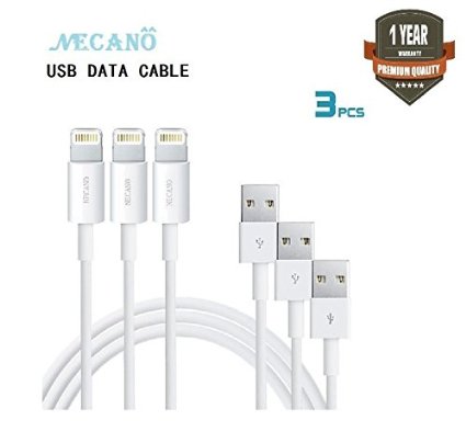Necano(TM) 3ft USB Cable for Iphone 6 6s 6 Plus 6s Plus Iphone 5 5c 5s Ipad 4 Mini Air Ipod Nano 7 Ipod Touch 5 (3ft, White) with Necano Retail Package (white)