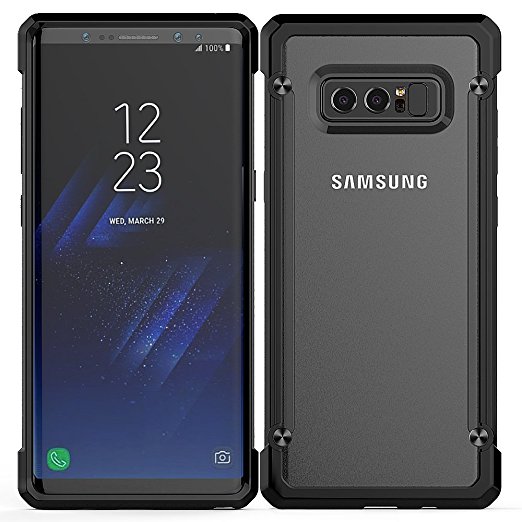 Yesoo Galaxy Note 8 Case, Hard Back Bumper Shockproof Protective Slim Case Luxury Design Protection Cover for Samsung Galaxy Note 8 2017 Smartphone (Black)