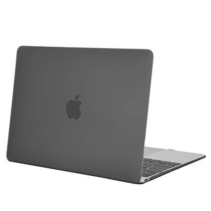 Mosiso Plastic Hard Case Cover for MacBook 12 Inch with Retina Display Model A1534 (Version 2017/2016/2015) - Gray