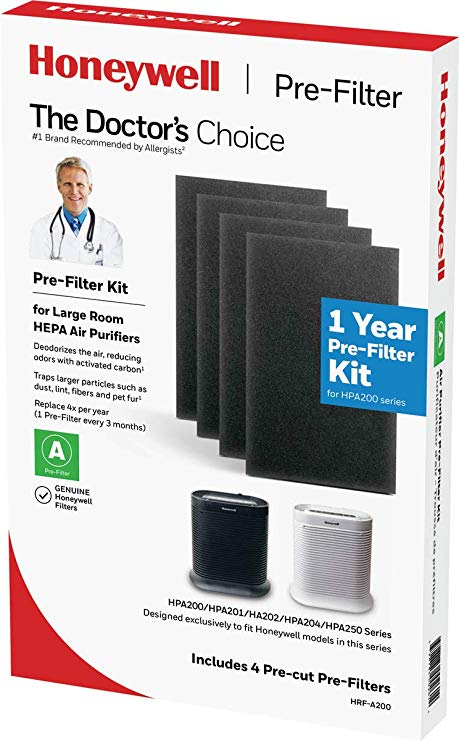 Honeywell HRF-A200 Pre Kit, 4 Pack air Purifier Filter Black