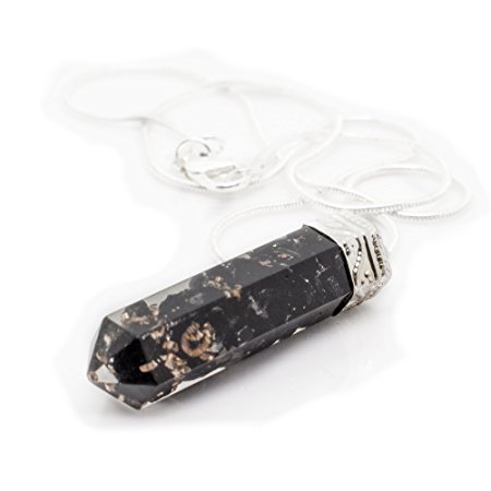 Piezo Orgonite Hex Bullet Pendant Necklace with Bionized Black Tourmaline Crystals - Cho Ku Rei Reiki Charged– Tested Cell Phone Radiation Shield EMF Protection Device –Negative Energy Transformer