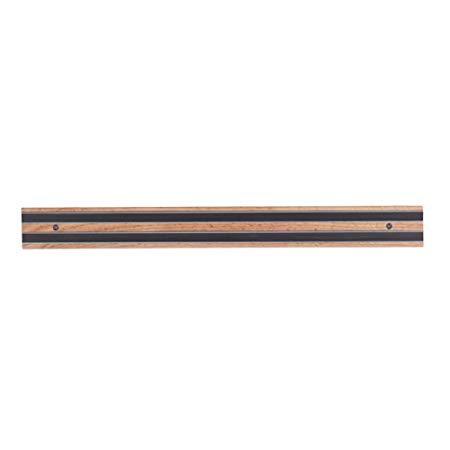 Tablecraft 2918W 18" Magnetic Bar Holder with Wood Base | Kitchen Magenetic Knife Storage Rack Strip | Commerical Quality for Restaurant or Home Kitch