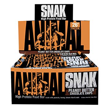 Universal Nutrition Animal Snak High Protein Food, Peanut Butter Chocolate Chips, 12 Count