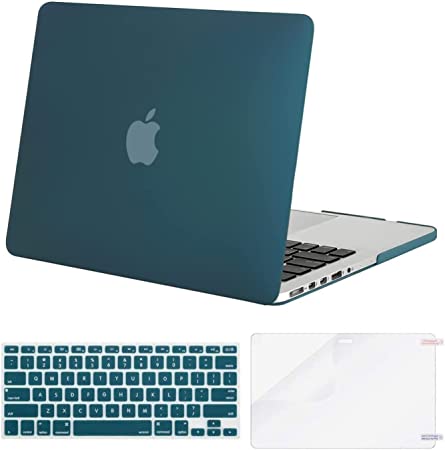 MOSISO Case Only Compatible with MacBook Pro Retina 13 inch (Models: A1502 & A1425) (Older Version Release 2015 - end 2012), Plastic Hard Shell Case & Keyboard Cover & Screen Protector, Deep Teal