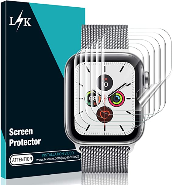 [6 Pack] L K Screen Protector for Apple Watch Series 3/2/1 42MM, [Full Coverage] [Self Healing] Anti-Bubble for iWatch Flexible TPU HD Clear Film (42MM)