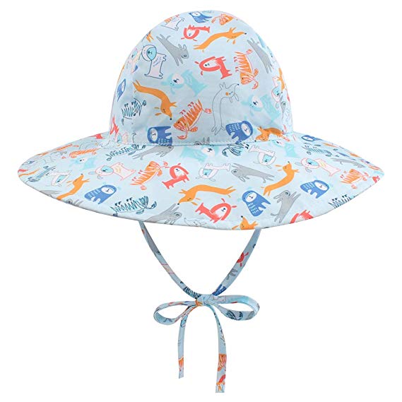 BAVST Baby Sun Hat Boys Bucket Hat Toddler Floppy Hat UPF 50  Wide Brim Chin Strap Summer Play Cap for 6M-6T