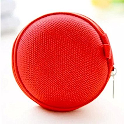 BestTopc Carrying Pocket Storage Canvas Earphone Case for Earphone MP3 Red