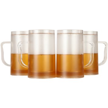 Lily's Home Double Wall Frosty Freezer Mugs. 16 oz each. Set of 4
