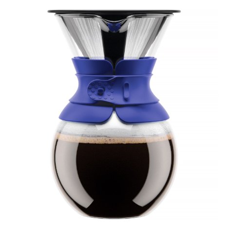 Bodum 11571-01 Pour Over Coffee Maker with Permanent Filter (34 oz, Blue)