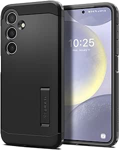 SPIGEN Tough Armor Designed for Samsung Galaxy S24 Plus Case (2024) Impact Shock Absorption Hard Cover - Black