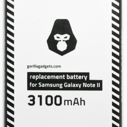 Samsung Galaxy Note 2 Standard Replacement Battery 3100mAh Gorilla Gadgets [Compatible with Samsung Galaxy Note 2 GT-N7100, T-Mobile Galaxy Note 2 SGH-T889, Sprint Galaxy Note 2 SPH-L900, AT&T Samsung Galaxy Note 2 SGH-i317, and Verizon SCH-i605]