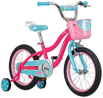 Schwinn Elm Girl's Bike, Featuring SmartStart Frame to Fit Your Child's Proportions, Some Sizes Include Training Wheels and Saddle Handle, 12-14-16-18-20-Inch Wheel Sizes, Pink, Purple, and Teal