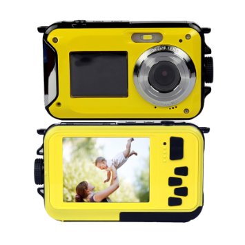 PowerLead Gapo G050 Double Screens Waterproof Digital Camera 2.7-Inch Front LCD Easy Self Shot Camera