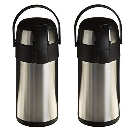 Genuine Joe GJO11961 Stainless Steel High Capacity Vacuum Airpot with Removable Lid, 3 Liter Capacity (2 Pack)