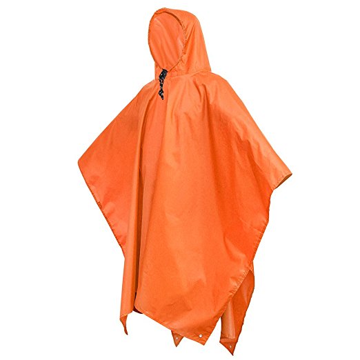 Terra Hiker Rain Poncho, Waterproof Raincoat with Hoods for Outdoor Activities