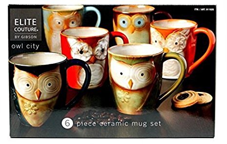 Owl City - 6pc Ceramic Owl Mug Set