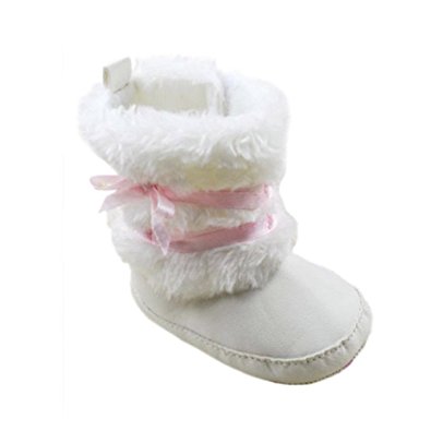 Baby Infant Bowknot Boots Soft Crib Shoes Toddler Warm Fleece Prewalker 0-18M