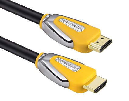 FORSPARK 5ft 4K-HDMI 2.0 Ultra Premium High Speed HDMI Cable 26AWG with Ethernet,Support 3D 4K 1080P for Apple TV-3D Gaming, Xbox,PS3 ,Yellow Case