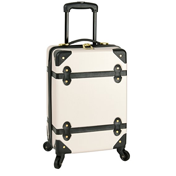 Diane von Furstenberg Saluti 28 inch Hardside Spinner Suitcase (White/black)