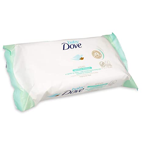 Dove Baby Wipes, Sensitive Moisture, 50 Wipes Count (Pack of 12)