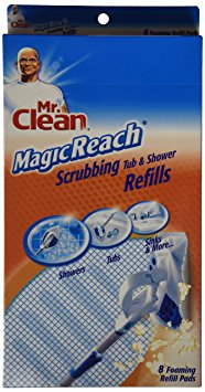 32 COUNT Mr. Clean Magic Reach Scrubbing Tub and Shower Pads, 4 Pack- 8 count ea = 32 refills MagicReach