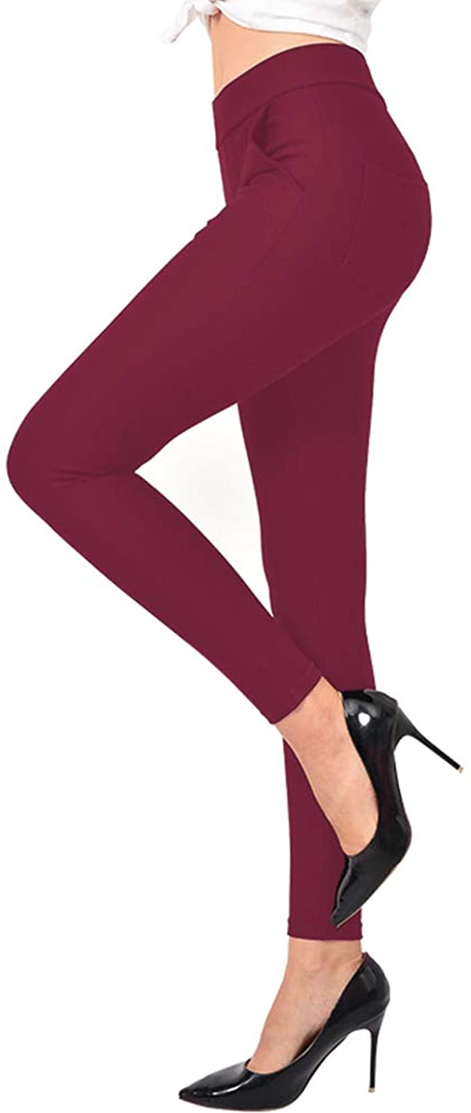 Ginasy Dress Pants for Women Stretch Pull-on Pants Ease into Comfort Office Ponte Pants