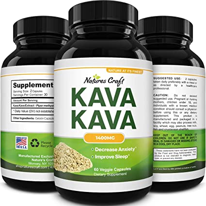 Kava Kava Nootropic Brain Supplement - Brain Booster Kava Kava Capsules for Natural Sleep Aid Mood Boost Appetite Suppressant Brain Fog and Stress Relief - Kava Kava Extract Muscle Relaxer Pills