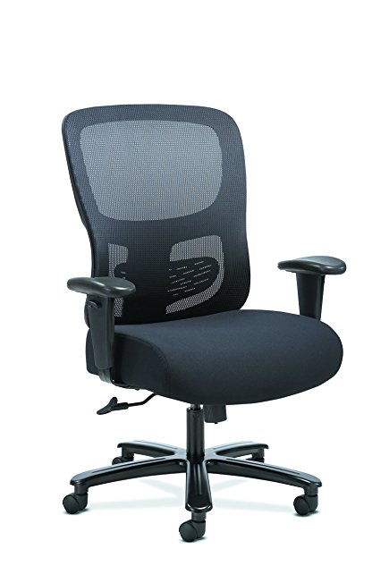 basyx by HON Big and Tall Office Computer Chair, Height Adjustable Arms with Adjustable Lumbar, Black (HVST141)