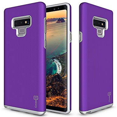 CoverON Galaxy Note 9 Case, [Rugged Series] Tough Protective Shock Absorbing Phone Cover with Easy-Press Metal Buttons for Samsung Galaxy Note 9 - Purple