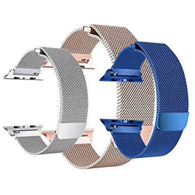 Ksun Compatible for Apple Watch Band 42mm, Milanese Mesh Loop Magnetic Closure Clasp Stainless Steel Replacement iWatch Band Compatible for Apple Watch Series 4 3 2 1