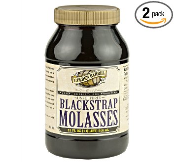 Golden Barrel Unsulfured Black Strap Molasses, 32 Oz. Bottle (Pack of 2)