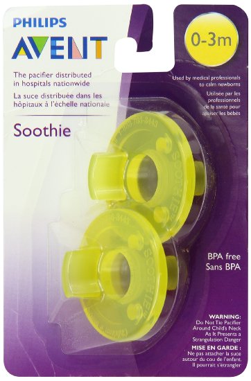 Philips Avent 2 Piece BPA Free Soothie Pacifier, Yellow, 0-3 Months