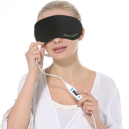 Aroma Season Steam Eye Mask to Relieve Eye Stress, Warm Therapeutic Treatment for Dry Eye, Blepharitis, Styes (Black)