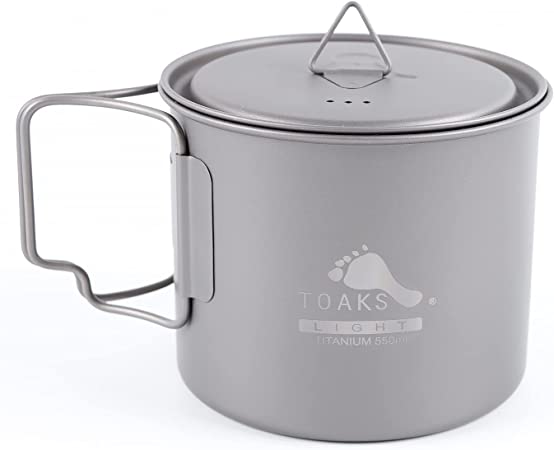 TOAKS Titanium Pot 550ml Ultralight Backpacking Camping Cookware