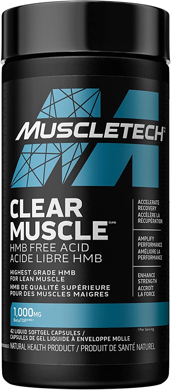 Muscle Recovery, MuscleTech Clear Muscle Workout Recovery, Muscle Builder for Men & Women, HMB Supplements, Sports Nutrition Post Workout Recovery & Muscle Building Supplements, 42 Count