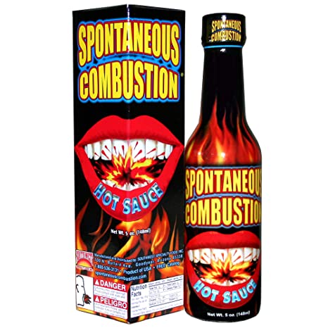 SPONTANEOUS COMBUSTION Hot Sauce with Habanero - 5 oz – Try if you dare! – Perfect Gourmet Gift for the Hot Sauce Fan