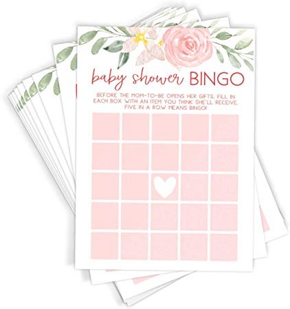 Printed Party Baby Shower Bingo Game, Set of 50 Cards, Baby Shower Game and Activity, Fun, Unique, and Easy to Play