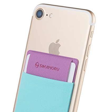 SINJIMORU Credit Card Holder for Back of Phone, Stick on Wallet functioning as Phone Card Holder, Phone Card Wallet, iPhone Card Holder/Credit Card Case for Cell Phone. Sinji Pouch Flap, Mint.