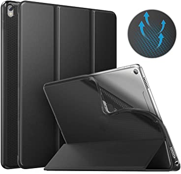 MoKo Case Fit New iPad Air (3rd Generation) 10.5" 2019/iPad Pro 10.5 2017, [Auto Wake/Sleep] Slim Smart Shell Trifold Stand Folio Case with Translucent Soft TPU Back Cover - Black