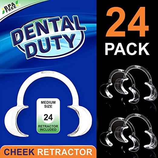 Cheek Retractor -Pack Of 24- Medium Size Clear Mouth Lip Opener for Teeth Whitening, Dental Mouth Opener,Watch Ya Mouth/Speak Out Mouthguard Challenge Game.Perfect for Adults and kids.
