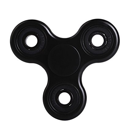 Additt Tri Fidget Spin Hand Finger Spinner Spin Widget Focus Toy EDC Pocket Triangle Plastic Gift for ADHD Children Adults Non-3D printed (Black)