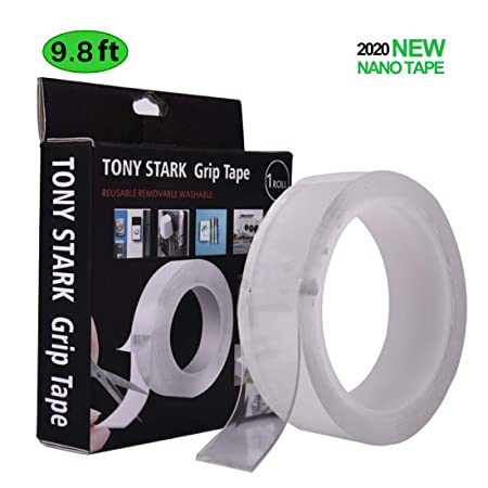 TONY STARK ® 3 Meter Double Sided Adhesive Silicon Tape, Transparent Adhesive Heavy Duty, Heat Resistant, Multi-Functional Removable Washable Reusable Anti-Slip NanoTape.