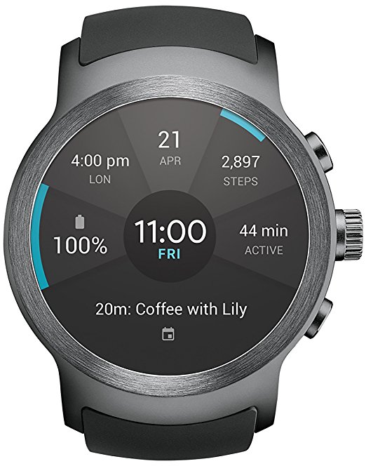 LG Watch SPORT Wi-Fi   Unlocked GSM Smartwatch w/ 1.38-inch P-OLED Display - Titan / Silver