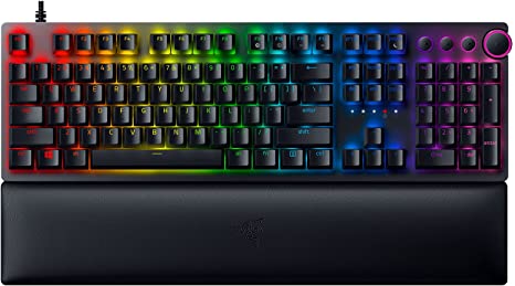 Razer Huntsman V2 Optical Gaming Keyboard: Fastest Keyboard Switches Ever - Linear Optical Switches - Doubleshot PBT Keycaps - Dedicated Media Keys & Dial - Ergonomic Wrist Rest - Classic Black