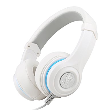 Darkiron N8 Headphones Headset with In-line Mic and Volume Control, Extremely Soft Ear Pad, Cute Earphones for Cellphone Smartphone Iphone/ipad/laptop/tablet/computer/MP3/MP4/etc. (White)