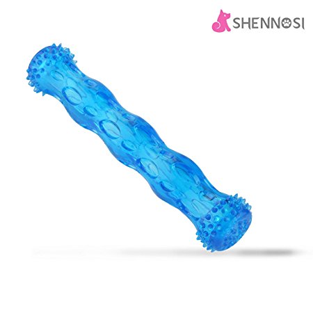 SHENNOSI TPR Squeak Chew Toy for Dogs Bite Resistant Tough Rubber Tooth Cleaning Toy for Aggressive Chewer, Floating & Suitable For Pool Use (Large, Blue)