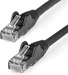 StarTech.com 6in (15cm) CAT6 Ethernet Cable - LSZH (Low Smoke Zero Halogen) - 10 Gigabit 650MHz 100W PoE RJ45 UTP Network Patch Cord Snagless w/Strain Relief - Black CAT 6 ETL Verified (N6LPATCH6INBK)