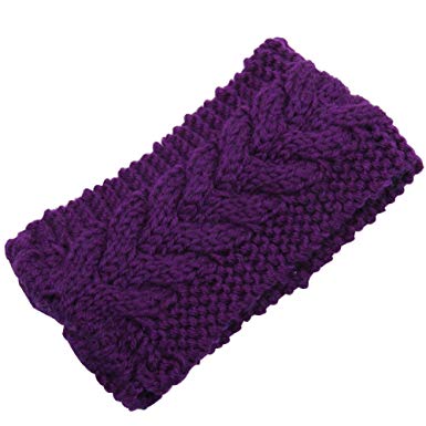 Pusheng Women Wool Knit Crochet Twist Headband Ear Warmer Versatile
