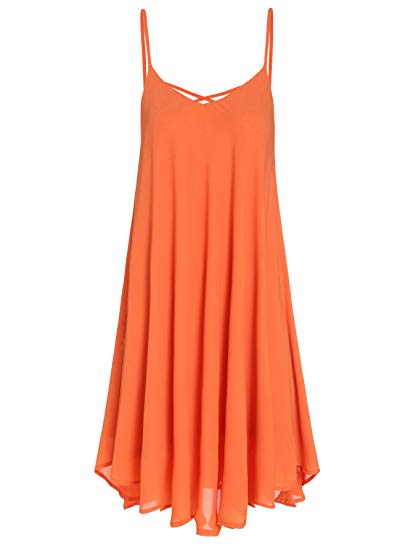 Romwe Women's Summer Spaghetti Strap Sundress Sleeveless Beach Slip Dress