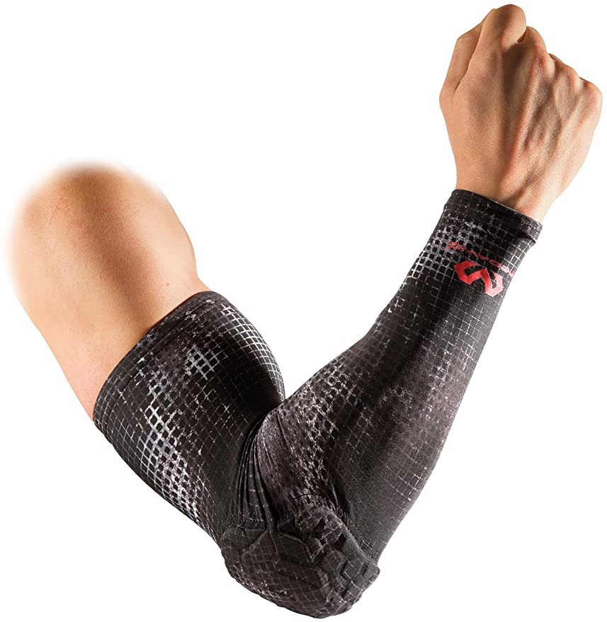 Mcdavid 6500 Hex Padded Arm Sleeve, Compression Arm Sleeve w/ Elbow Pad for Football, Volleyball, Baseball Protection, Youth & Adult Sizes, Sold as Single Unit (1 Sleeve)